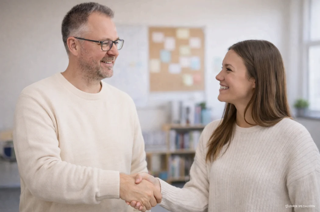 Händedruck nach dem Kennenlerntermin – Vertrauen und klare nächste Schritte