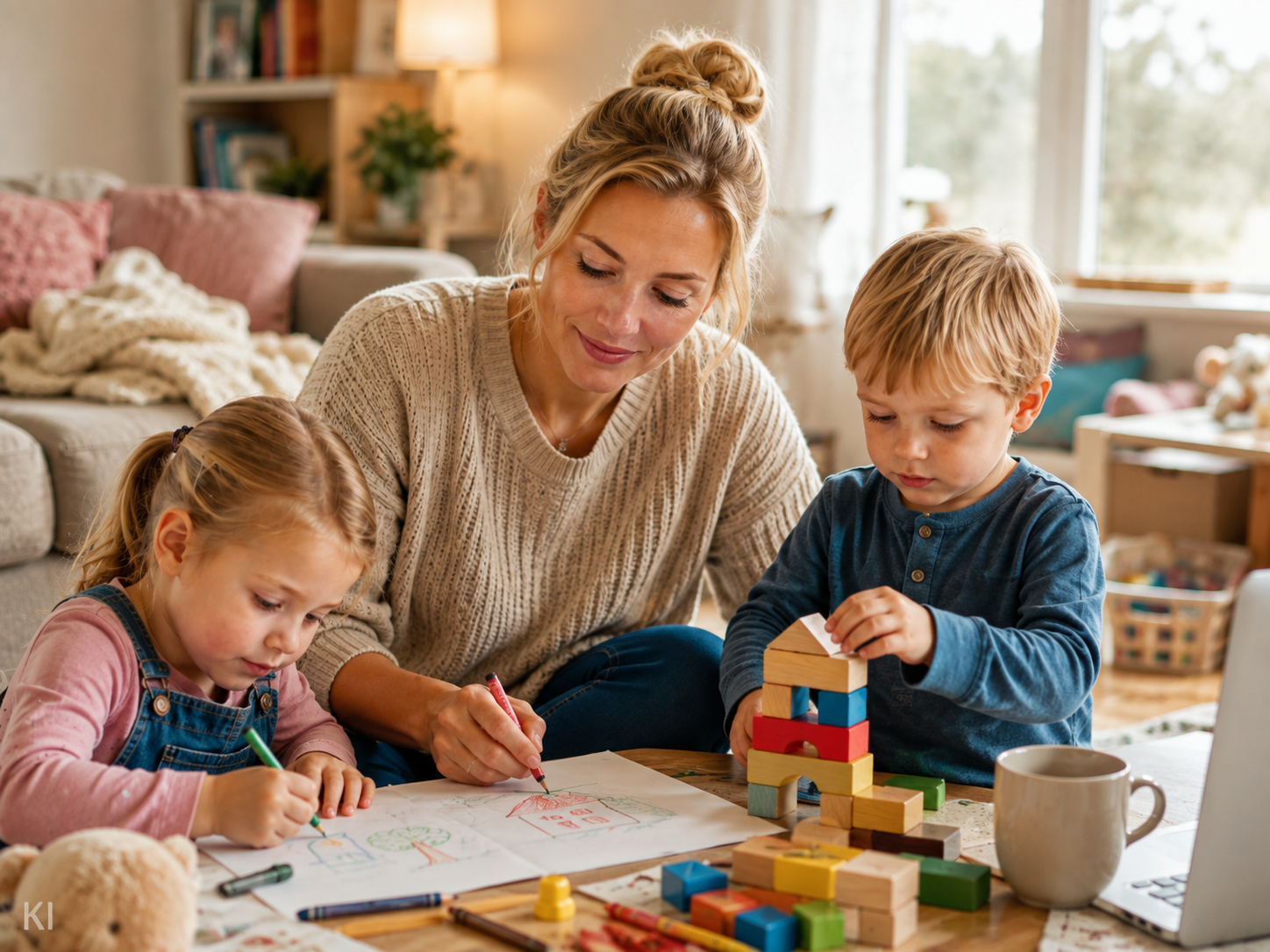 Lehrerin in Teilzeit spielt zu Hause mit ihren zwei Kindern – Auswirkungen auf Gehalt, Pension und PKV